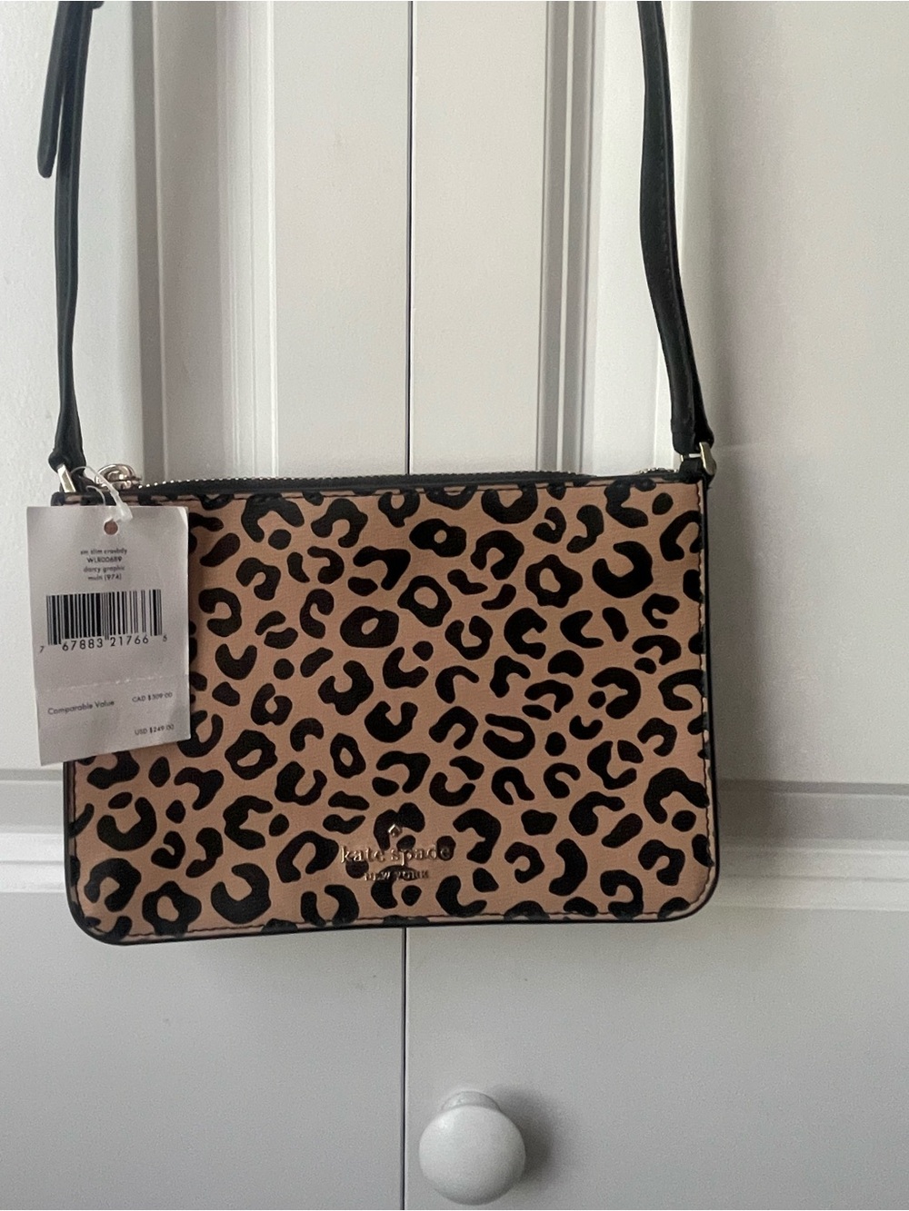 kate spade Leopard Print Crossbody Bag - Black and Brown